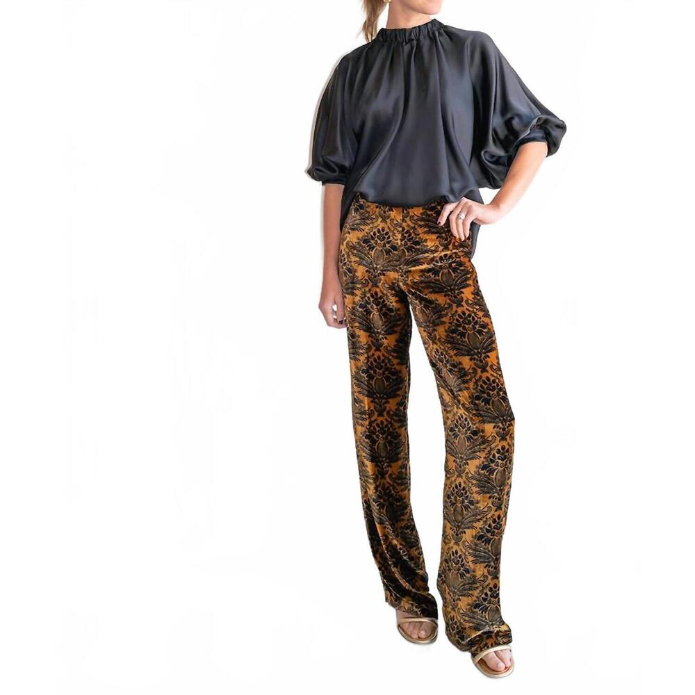 NEW SIYU boecio velvet pants in gold